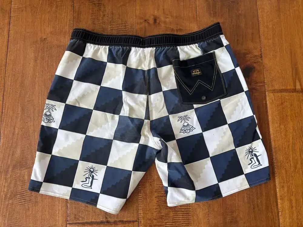 Billabong x Wrangler Checkerboard Print Swim Board Shorts Mens XL